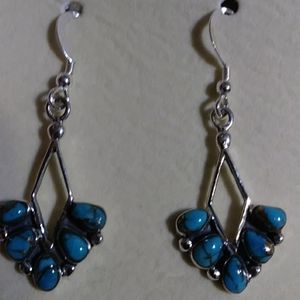 STERLING-📌RARE📌 *MOJAVE TURQUOISE*/ EARRINGS (E-15211)